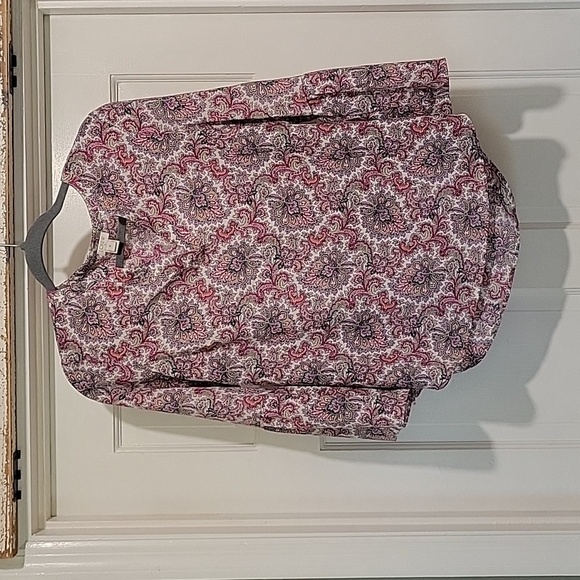 Vintage J. Crew Paisley Womens Bohemian Top, Flair Sleeves, Oversized M - Picture 1 of 6